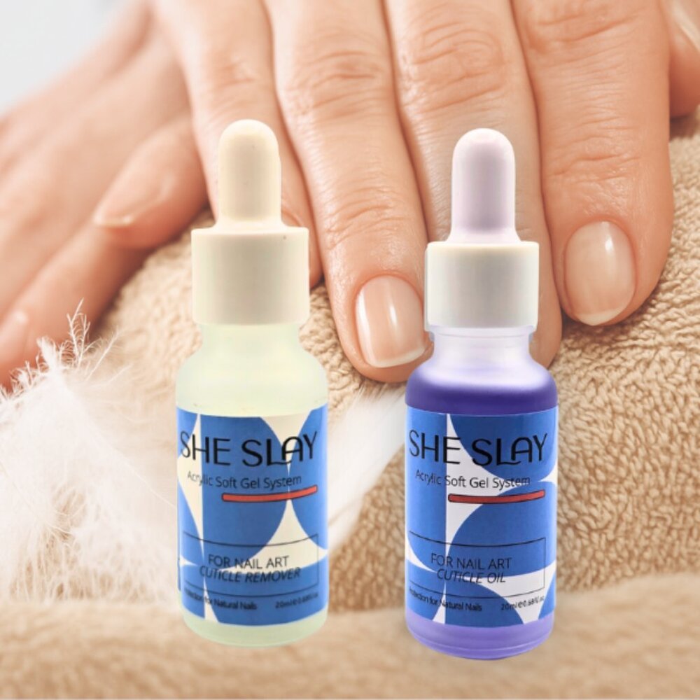 SheSlay 15ml Nail Cuticle Remover & Cuticle Oil Set – Softens & Nourishes